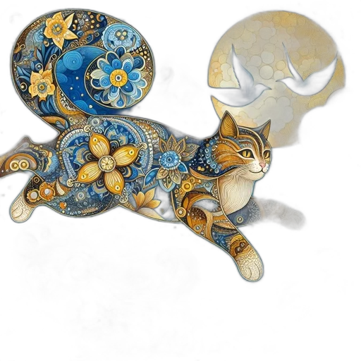 jewelry, watercolor, photorealistic, fantasy art, 3d render, blue, golden, artistic transparent PNG cut-out