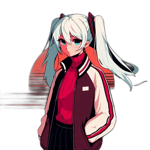 jacket, staff, weapon, mask, pixel art, anime, concept art, cyberpunk transparent PNG cut-out