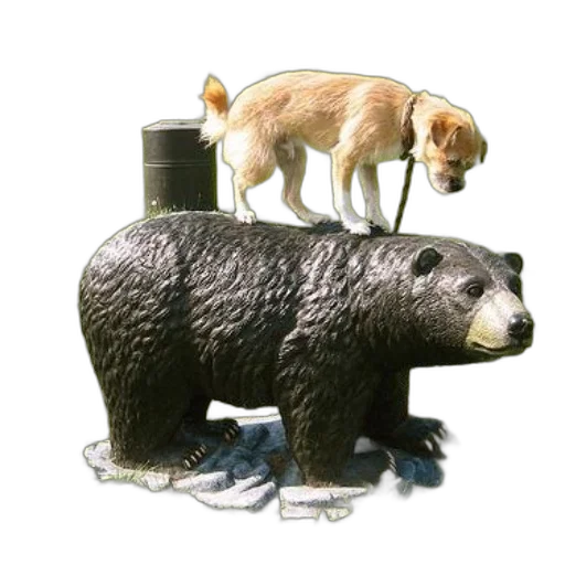animal, concept art, 3d render, photorealistic, dog, stands, back, bear transparent PNG cut-out