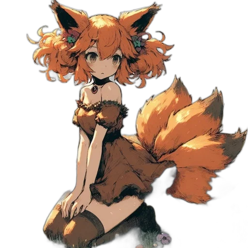 animal, staff, dress, creature, anime, concept art, pixel art, fantasy art transparent PNG cut-out