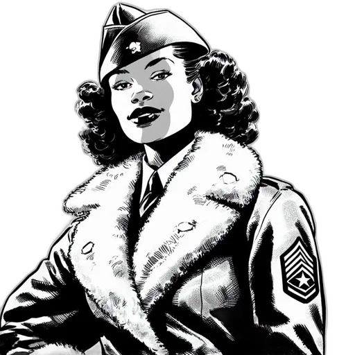 jacket, comic book art, concept art, cartoon, pencil sketch, illustrated, portrait, wwii transparent PNG cut-out