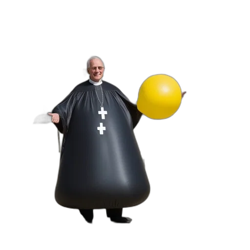 umbrella, dress, animal, staff, concept art, 3d render, older, man transparent PNG cut-out