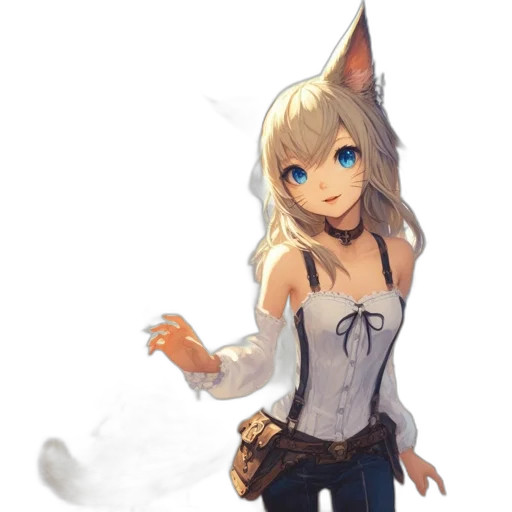 staff, dress, weapon, animal, fantasy art, concept art, anime, pixel art transparent PNG cut-out