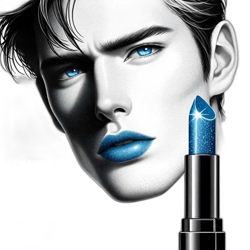 photorealistic, fantasy art, watercolor, cartoon, blue, advertisement, ichiban, lipstick transparent PNG cut-out