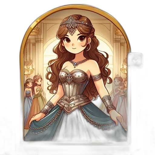 crown, dress, jewelry, staff, fantasy art, concept art, pixel art, anime transparent PNG cut-out