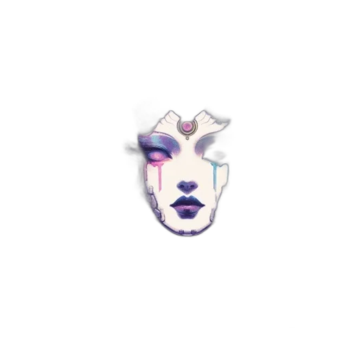 mask, face, crown, jewelry, vaporwave, pixel art, watercolor, fantasy art transparent PNG cut-out