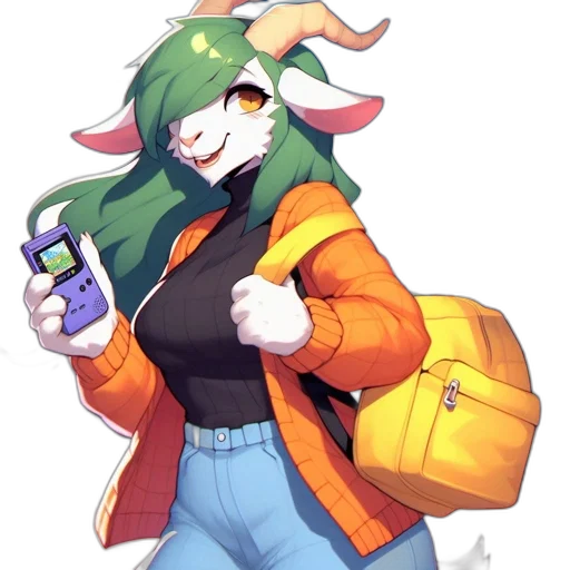 jacket, staff, animal, robot, pixel art, concept art, watercolor, vaporwave transparent PNG cut-out