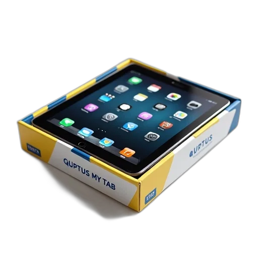 tablet, computer, black, screen, displaying, various, app, icons transparent PNG cut-out
