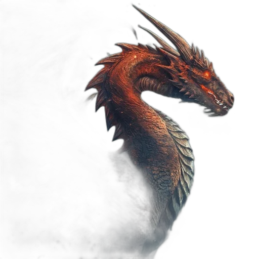 dragon, creature, animal, staff, fantasy art, concept art, photorealistic, 3d render transparent PNG cut-out