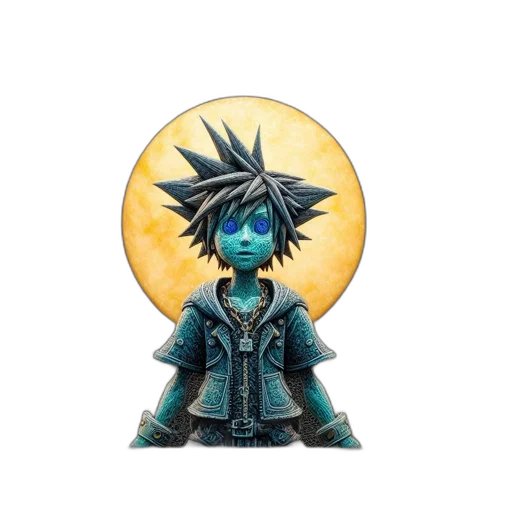 jacket, 3d render, concept art, fantasy art, comic book art, blue, artwork, featuring transparent PNG cut-out