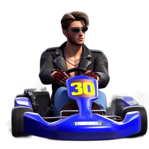 car, jacket, animal, 3d render, photorealistic, concept art, cartoon, animated transparent PNG cut-out