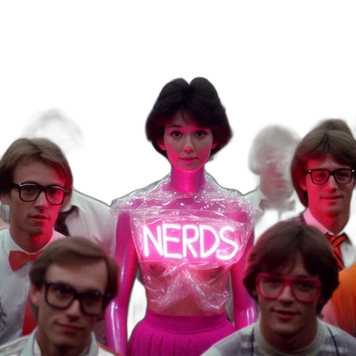 vaporwave, concept art, neon lights, outer space, neon, woman, nerds, transparent transparent PNG cut-out