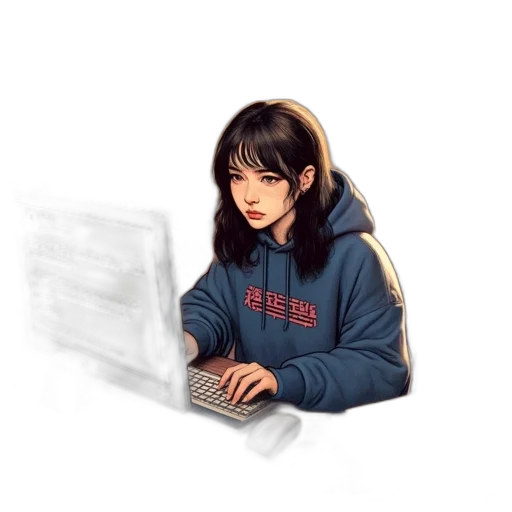 jacket, staff, robot, face, pixel art, cyberpunk, concept art, fantasy art transparent PNG cut-out