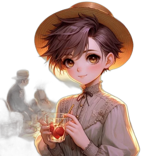 hat, staff, face, crown, anime, pixel art, concept art, fantasy art transparent PNG cut-out