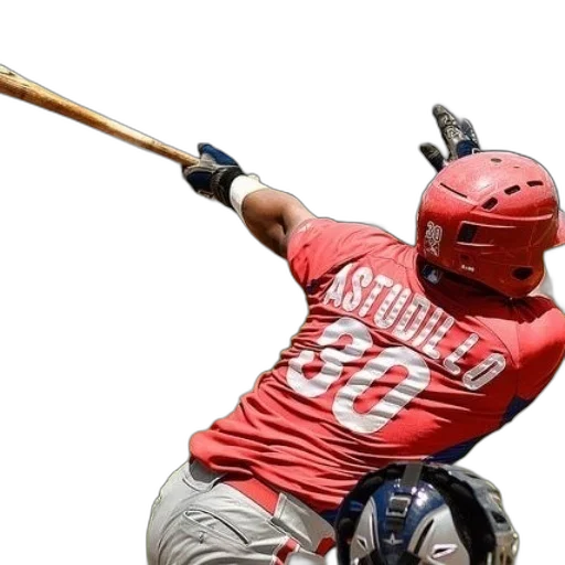 baseball, player, red, jersey, name, astudillo, number, swinging transparent PNG cut-out