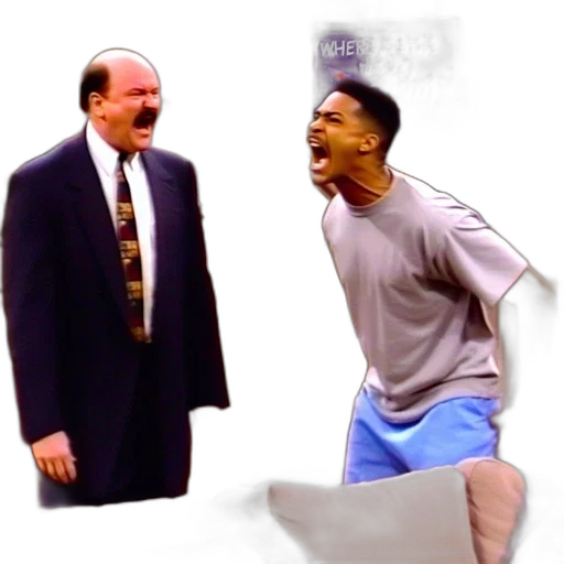 two, men, laugh, heartily, indoor, setting, one, wears transparent PNG cut-out