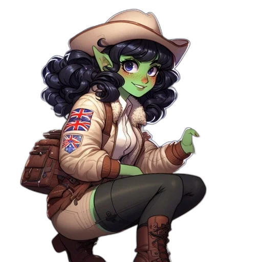 staff, hat, jacket, fantasy art, concept art, pixel art, cartoon, green transparent PNG cut-out