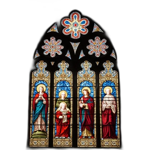 crown, stained, glass, window transparent PNG cut-out