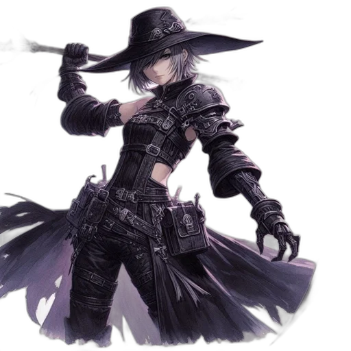 weapon, sword, staff, hat, concept art, fantasy art, photorealistic, comic book art transparent PNG cut-out