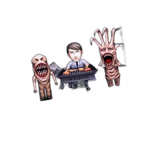 robot, staff, creature, pixel art, concept art, 3d render, comic book art, handheld transparent PNG cut-out