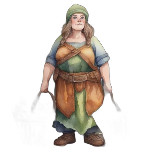 staff, dress, concept art, fantasy art, pixel art, watercolor, earth tones, green transparent PNG cut-out