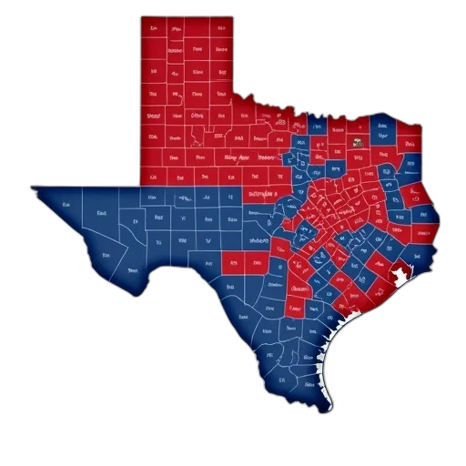 detailed, map, tarrant, county, texas, showing, precinct, results transparent PNG cut-out