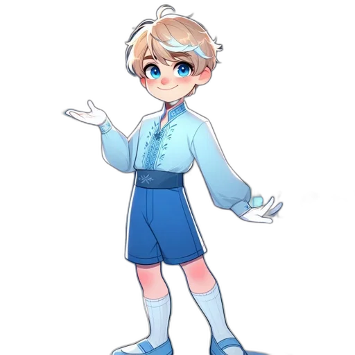 staff, dress, concept art, watercolor, anime, cartoon, blue, pastel transparent PNG cut-out
