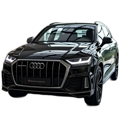 car, 3d render, new, audi, hentu, black, ready, open transparent PNG cut-out