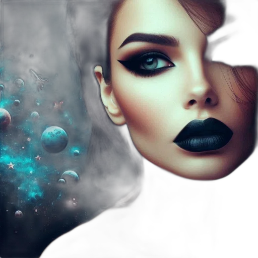 mask, face, photorealistic, fantasy art, concept art, 3d render, outer space, underwater transparent PNG cut-out