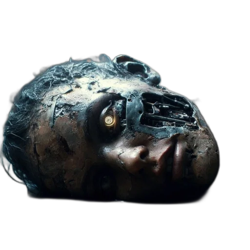 mask, face, creature, animal, concept art, 3d render, photorealistic, injured transparent PNG cut-out