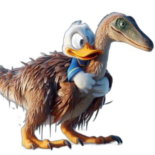 animal, creature, jacket, concept art, 3d render, photorealistic, donald, duck transparent PNG cut-out