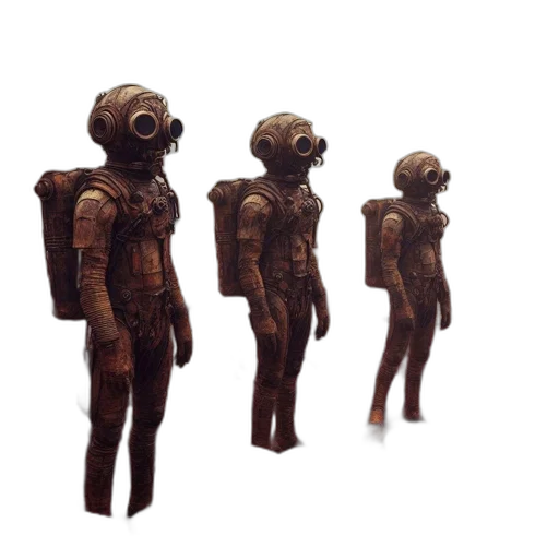 robot, mask, creature, 3d render, concept art, fantasy art, pixel art, outer space transparent PNG cut-out