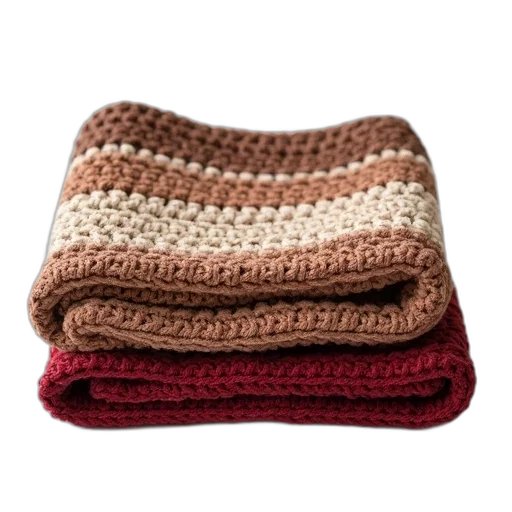 hat, earth tones, red, crocheted, blanket, striped, pattern, shades transparent PNG cut-out