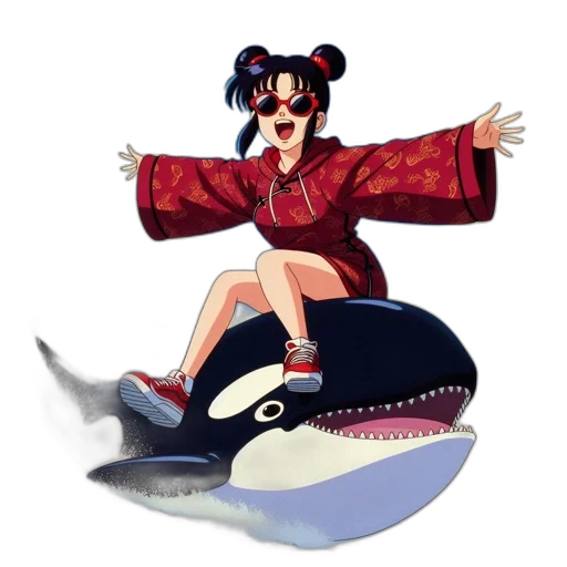 creature, pixel art, concept art, anime, vaporwave, underwater, young, girl transparent PNG cut-out