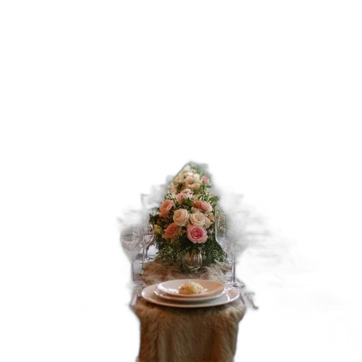 bottle, crown, dress, flower, photorealistic, concept art, 3d render, oil painting transparent PNG cut-out