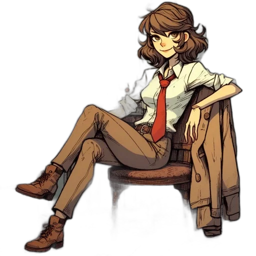 staff, jacket, furniture, pixel art, concept art, watercolor, cartoon, earth tones transparent PNG cut-out