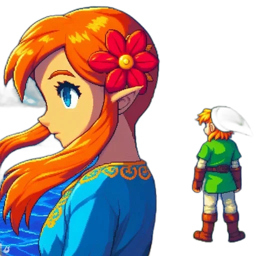 dress, crown, staff, pixel art transparent PNG cut-out