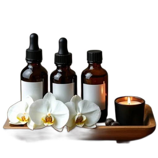 wooden, tray, six, bottles, different, sizes, shapes, each transparent PNG cut-out