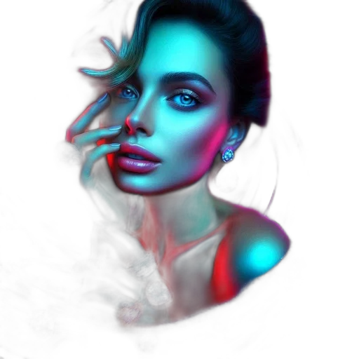 face, mask, jewelry, photorealistic, fantasy art, concept art, pixel art, neon lights transparent PNG cut-out