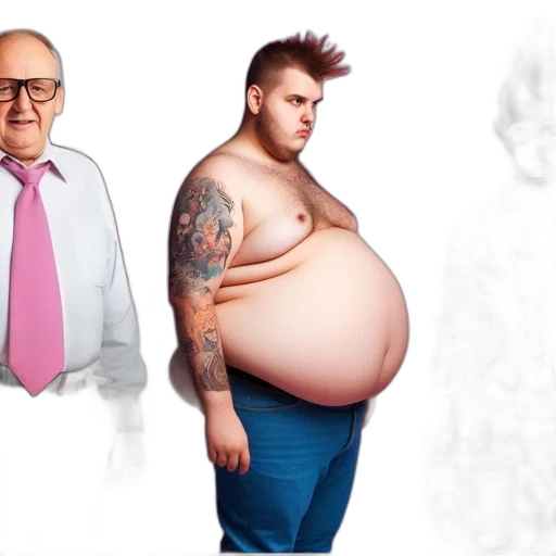 food, concept art, three, separate, portraits, left, older, man transparent PNG cut-out