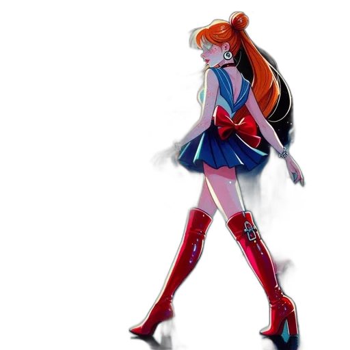 dress, anime, concept art, comic book art, pixel art, outer space, neon lights, red transparent PNG cut-out