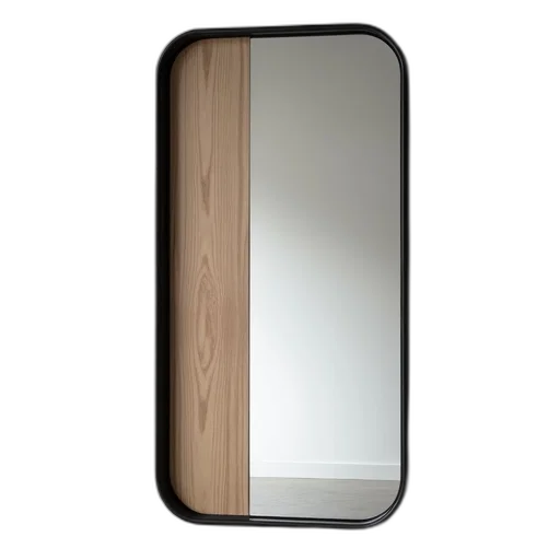 face, furniture, 3d render, sleek, modern, mirror, black, frame transparent PNG cut-out