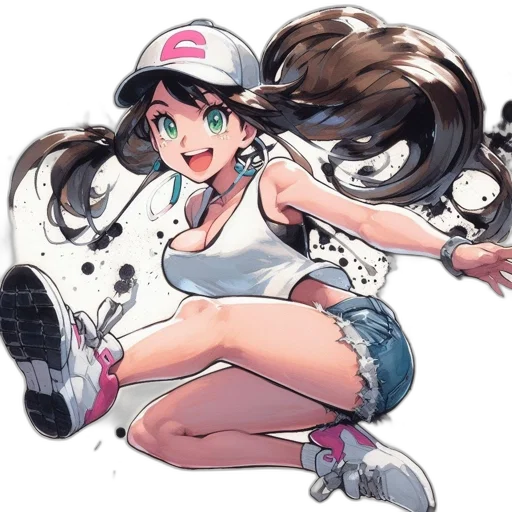 hat, dress, weapon, anime, concept art, cartoon, watercolor, monochrome transparent PNG cut-out