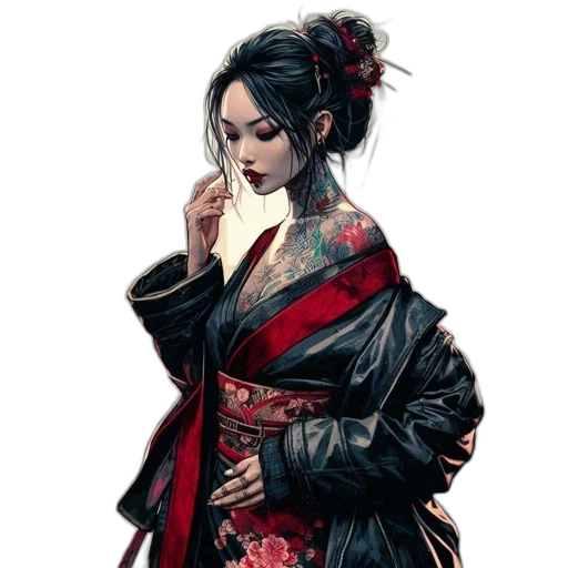 jacket, dress, face, staff, concept art, fantasy art, photorealistic, cyberpunk transparent PNG cut-out