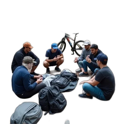 staff, jacket, umbrella, furniture, concept art, 3d render, group, people transparent PNG cut-out