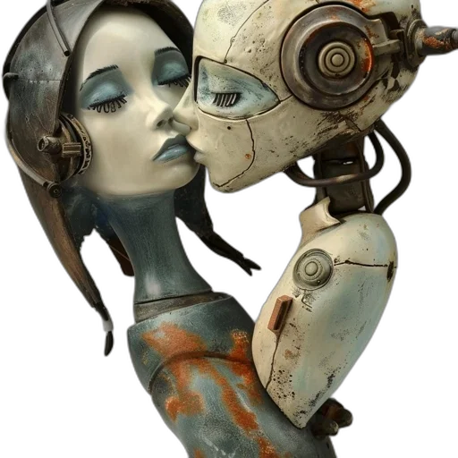 robot, mask, concept art, cyberpunk, fantasy art, comic book art, outer space, sculpture transparent PNG cut-out