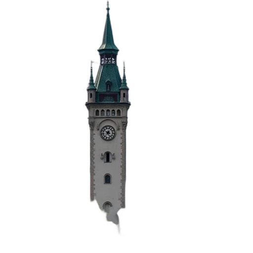 building, umbrella, staff, 3d render, concept art, photorealistic, pixel art, clock transparent PNG cut-out