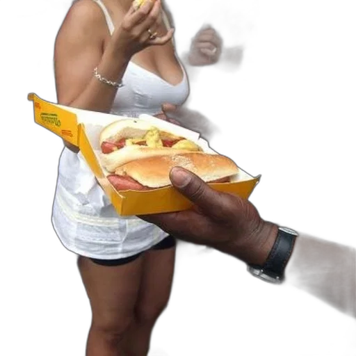 food, dress, shoes, weapon, 3d render, photorealistic, concept art, person transparent PNG cut-out