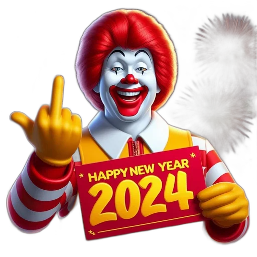 3d render, photorealistic, image, portrays, ronald, mcdonald, wearing, his transparent PNG cut-out