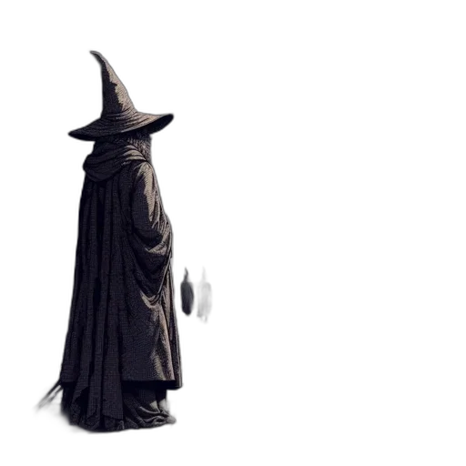 staff, hat, dress, mask, concept art, 3d render, fantasy art, pixel art transparent PNG cut-out